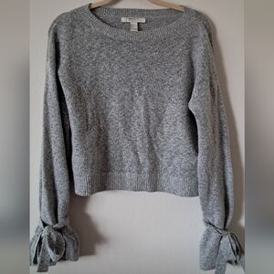 Forever 21 Heather Gray Sweater with Bow Sleeves